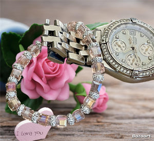 Bling Bracelets, Women’s Jewelry, Stretch Bedazzled Crystal Bracelets, Custom Rhinestone Jewelry