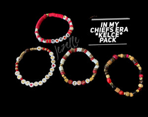 5 PACK Taylor Swift Friendship Bracelets, Taylor N Travis Kelce, KC Chiefs Stacked set of Assorted Bracelets Swiftie Friendship Bracelets