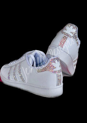 Custom Adidas Superstar Originals Casual Shoes adorned with Crystals