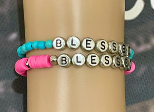 Custom Turquoise Beaded Bracelets, Western Theme Jewelry, Personalized Jewelry, Custom Wording HOWDY BLESSED LOVE and more