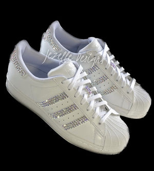 Custom Adidas Superstar Originals Casual Shoes adorned with Crystals