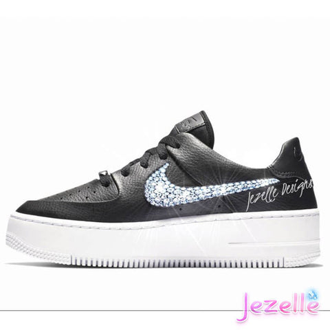 SIZE 7) READY TO SHIP! Bling Nike Air Force 1 Sage Low - Jezelle.com